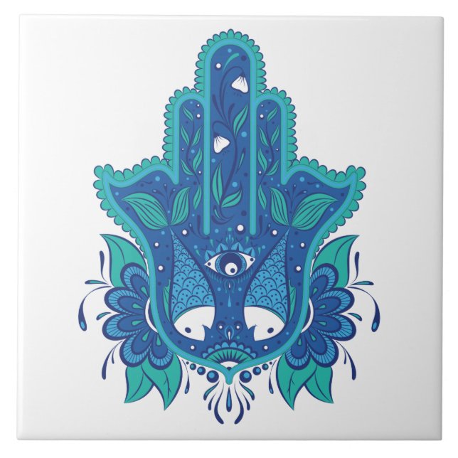 Design azul de Hamsa (Frente)