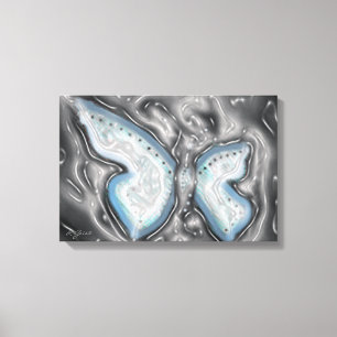 Design azul e branco da arte da parede das canvas