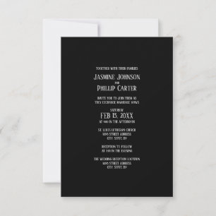 Design B&G simples - Convite para casamento/recepç