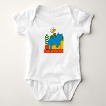Design - Blue Cat Trophy Lounger - Camiseta Bebê