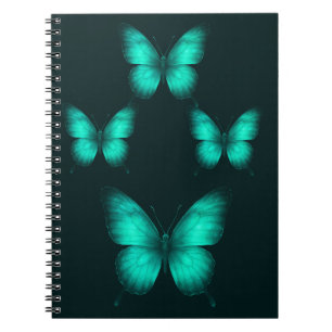 DESIGN BORBOLETAS VERDES Caderno Espiral com Foto
