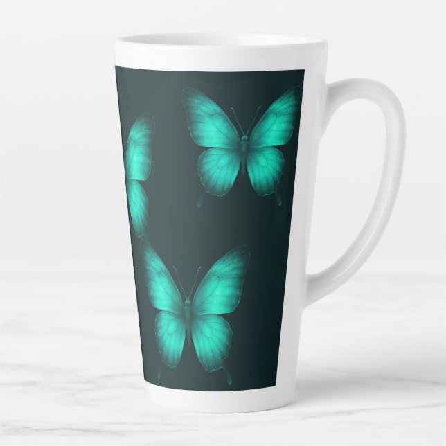 DESIGN BORBOLETAS  VERDES  Caneca  (Direita)