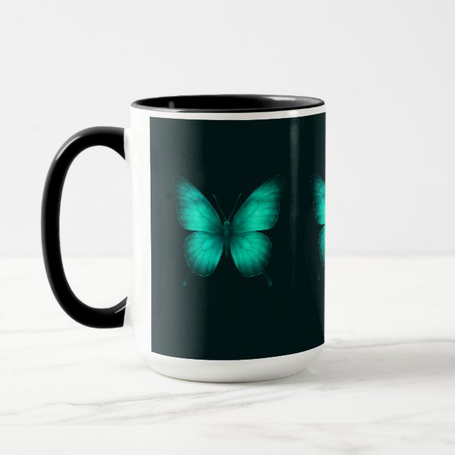 DESIGN BORBOLETAS  VERDES  Caneca Combo (Esquerda)