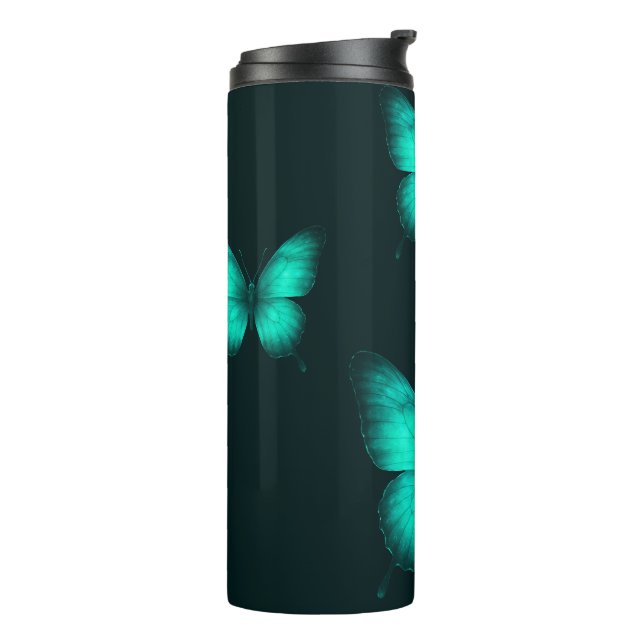DESIGN BORBOLETAS  VERDES Garrafa Térmica  (Giro à esquerda)