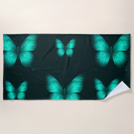 DESIGN BORBOLETAS  VERDES Toalha de praia