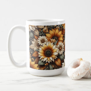 Design botulínico de flor selvagem caneca de café