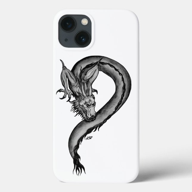 Design branco e preto do dragão (Verso)