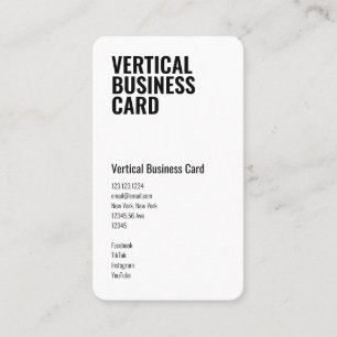 Design Cartão de visita vertical minimalista