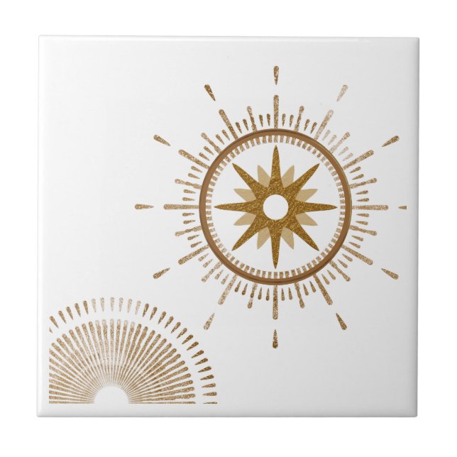 Design Celestial de Starburst Dourado e branco mod (Frente)