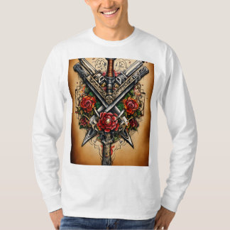 Design Clássico de Camisa T Inspirada na Tatuagem 