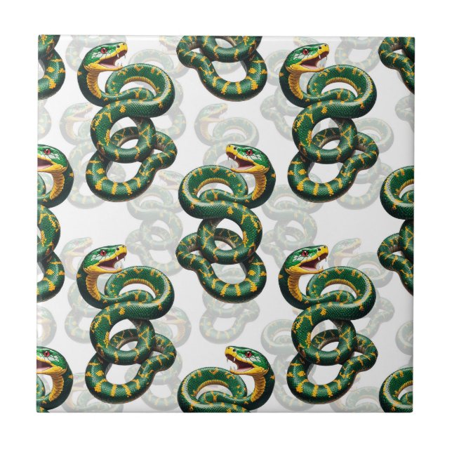 Design Cobra de padrão de fundo branco (Frente)