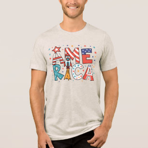 Design Colorido com Texto América e Estrelas