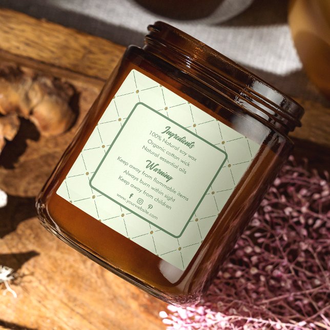 Design com etiqueta para velas editável (traseira) (Criador carregado)