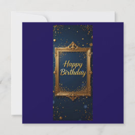 Design com quadro de ouro em cor azul marinho