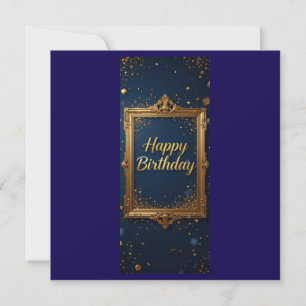Design com quadro de ouro em cor azul marinho