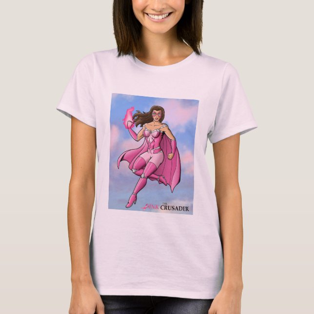 Design cor-de-rosa 6 da camisa do cruzado T (Frente)