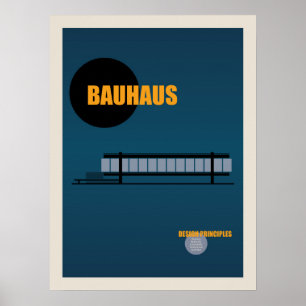 Design da Arquitetura Bauhaus   Poster azul
