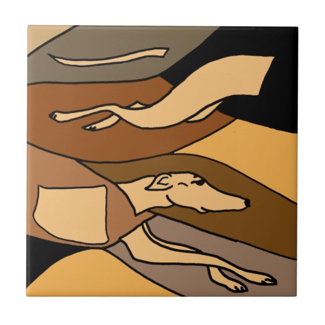 Design da arte abstracta do cão do galgo (Frente)