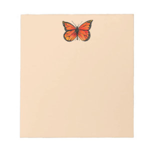 Design da borboleta de monarca no bloco de notas