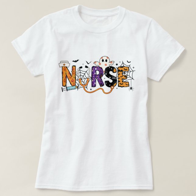 Design da camiseta da Enfermeira Halloween (Frente do Design)