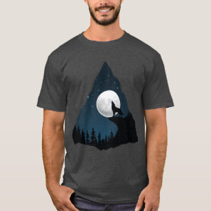 Design da Camiseta de Árvore Wolf Howling