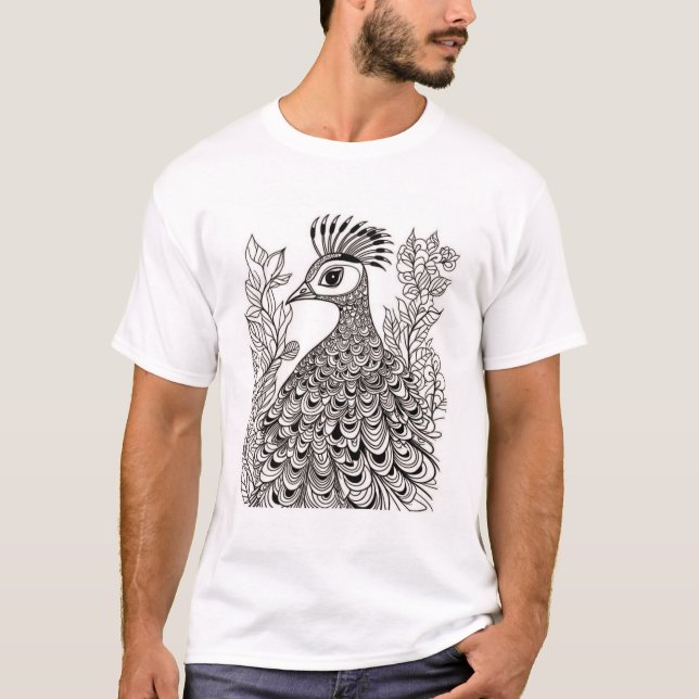 Design da Camiseta Real Peacock Radiance (Frente)