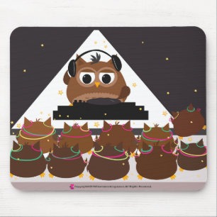 Design da coruja do DJ da música - Mousepad