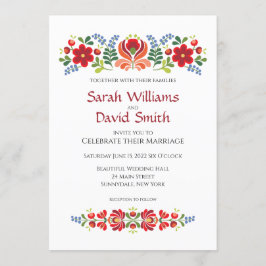 Design da Hungria Flores Vermelhas Convite De Casa