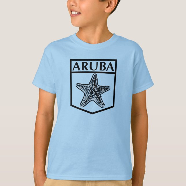 Design da ilha de Aruba - Camisa básica para crian (Frente)