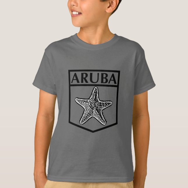 Design da Ilha de Aruba - Camiseta Básica para Cri (Frente)