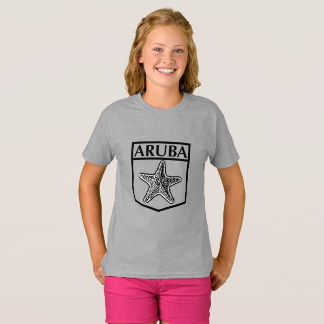 Design da Ilha de Aruba - Camiseta Básica para Men (Frente Completa)