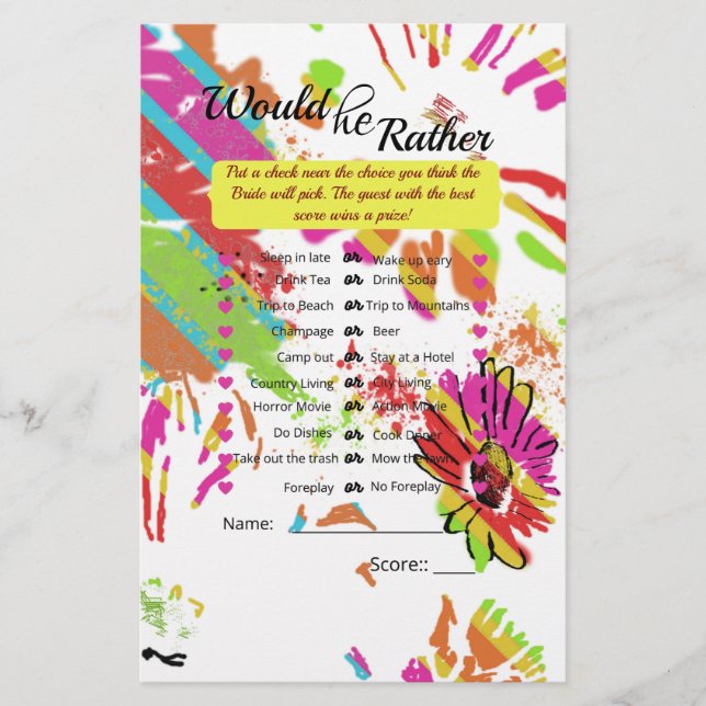 Design da Rainbow Daisy Strip (Frente)