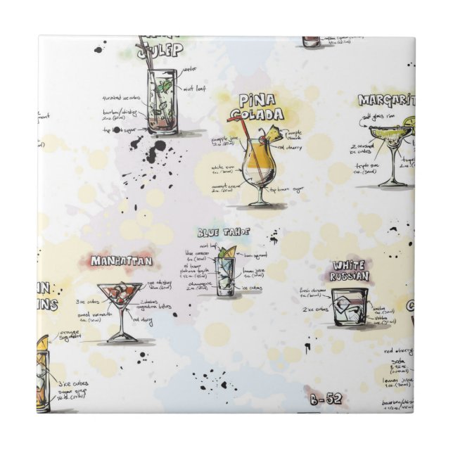 Design da receita da bebida do cocktail (Frente)