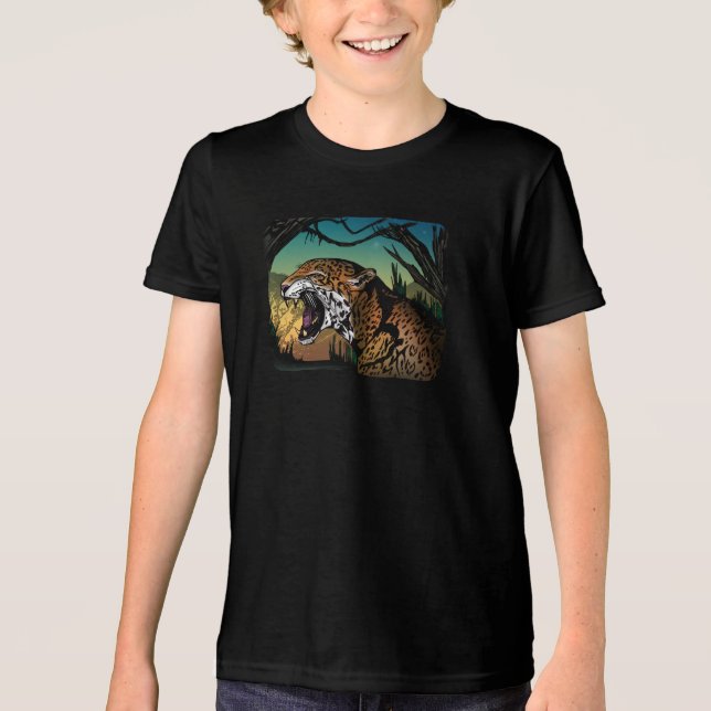Design da Selva com Jaguar Rosnando – Verde Azulad (Frente)