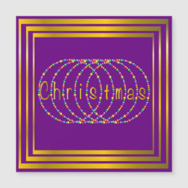 Design das luzes de Natal no roxo com ouro