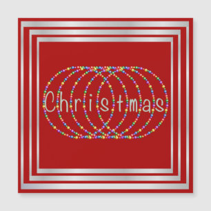 Design das luzes de Natal no vermelho com prata