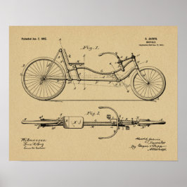 design de 1902 Bicicleta Recumbent Art Impressão