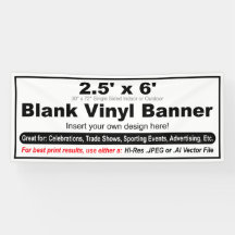 Design de 2,5' x 6' com seu próprio banner
