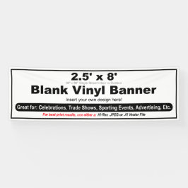 design de 2,5' x 8' seu próprio banner