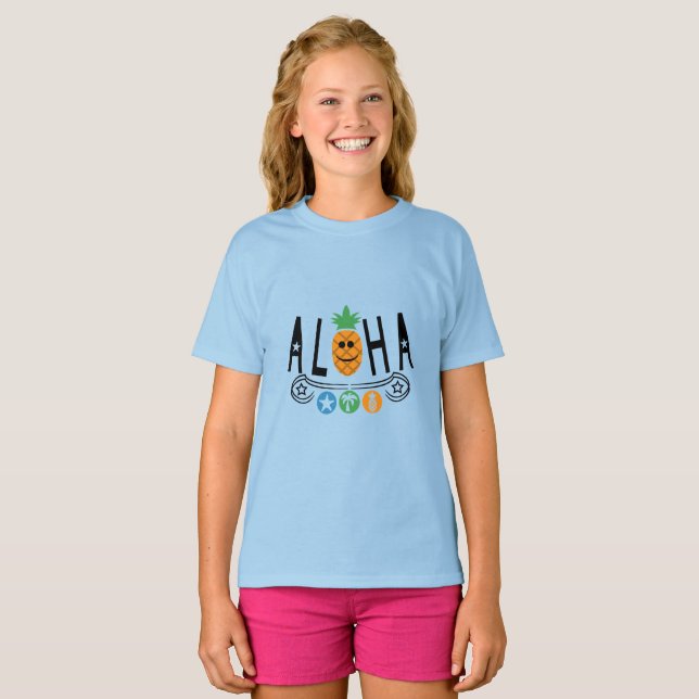 Design de abacaxi Aloha - Camiseta básica para men (Frente Completa)