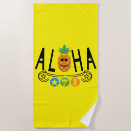 Design de abacaxi Aloha - Toalha de Praia