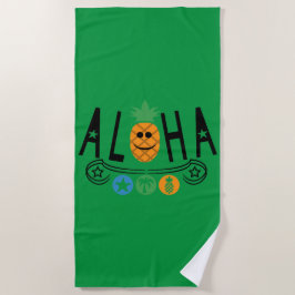 Design de abacaxi Aloha - Toalha de Praia