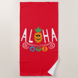 Design de abacaxi Aloha - Toalha de Praia