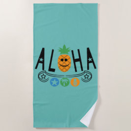 Design de abacaxi Aloha - Toalha de Praia