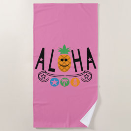 Design de abacaxi Aloha - Toalha de Praia