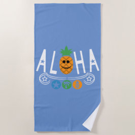 Design de abacaxi Aloha - Toalha de Praia