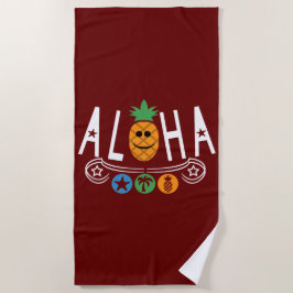 Design de abacaxi Aloha - Toalha de Praia