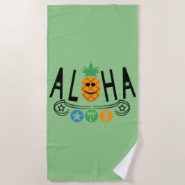 Design de abacaxi Aloha - Toalha de Praia
