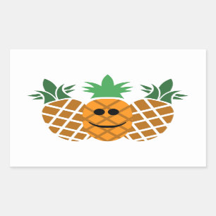 Design de abacaxi feliz - Adesivo redondo clássico