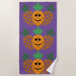 Design de Abacaxi Feliz - Toalha de Praia